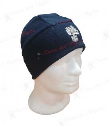Skullcap in blue fleece with Gold or Silver Carabinieri flame