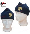 Papalina zuccotto in pile blu a tre punte cappello con fiamma Carabinieri Oro o Argento