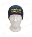 Papalina zuccotto in lana BLU con ricamo GUARDIA GIURTA Oro o Bianco Cappello GPG Vigilanza