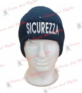 Papalina zuccotto in lana con scritta SICUREZZA per Viglianza Guardie Giurate Security buttafuori
