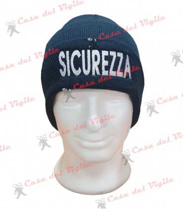 Papalina zuccotto in lana con scritta SICUREZZA per Viglianza Guardie Giurate Security buttafuori