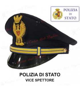Berretto VICE ISPETTORE di Polizia di Stato completo da divisa Colore BLU PS fregio in metallo o ricamato