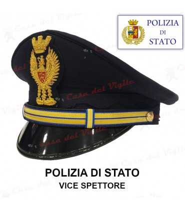 Berretto VICE ISPETTORE di Polizia di Stato completo da divisa Colore BLU PS fregio in metallo o ricamato