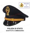 Berretto SOSTITUTO COMMISSARIO di Polizia di Stato completo DIADEMA da divisa Colore BLU PS fregio in metallo o ricamato
