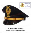Berretto SOSTITUTO COMMISSARIO di Polizia di Stato completo DIADEMA da divisa Colore BLU PS fregio in metallo o ricamato