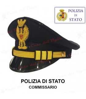 Berretto COMMISSARIO di Polizia di Stato DIADEMA completo da divisa Colore BLU PS con fregio ricamato in canuttiglio