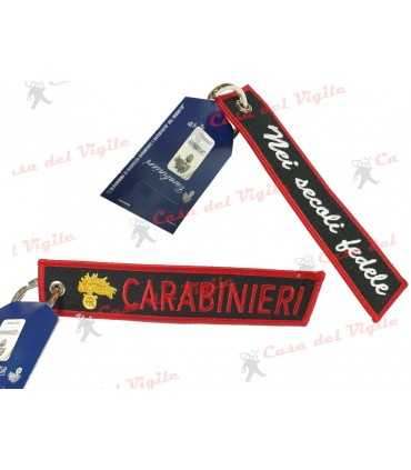 Portachiavi Carabinieri con scritta Nei secoli fedele ricamato in cordura