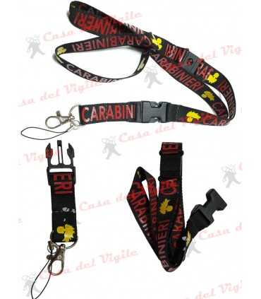 Portachiavi Portabadge a collana Carabinieri con laccetto sganciabile tramite clip