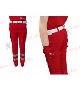 Pantalone da divisa CROCE ROSSA ITALIANA 4 Stagioni Pantaloni CRI rossi con tasconi laterali