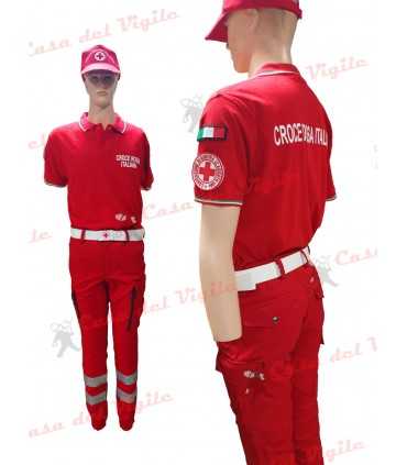 Divisa estiva Pantalone Polo Manica Corta Berretto tipo Baseball e Cintura CROCE ROSSA ITALIANA