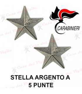 Gradi in Metallo CC Stella argento a 5 punte per divisa - Gradi metallici CARABINIERI