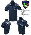 Polo tecnica con inserti azzurri Blu Navy per Polizia Locale Municipale modello Polizia di Stato in tessuto traspirante
