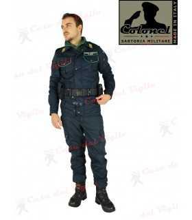 Divisa completa tipo tuta operativa GADIT Guardie Ambientali d'Italia colore Blu con profili Verdi G.A.D.I.T.