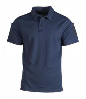 Polo Blu Navy tattica militare QUICK DRY in tessuto elastico con velcro porta penne e porta occhiali