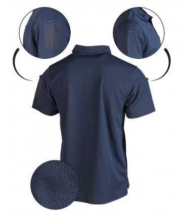 DARK BLUE TACT.SHORT SLEEVE POLO SHIRT QUICKDRY