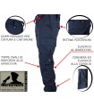 Blue camouflage operational trousers with removable internal padding