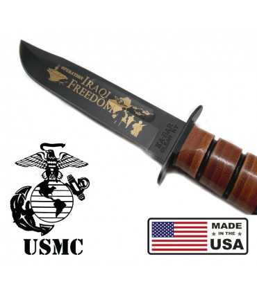 Coltello KaBar USMC Iraq I Freedom 9128 US ARMY con fodero in cuoio
