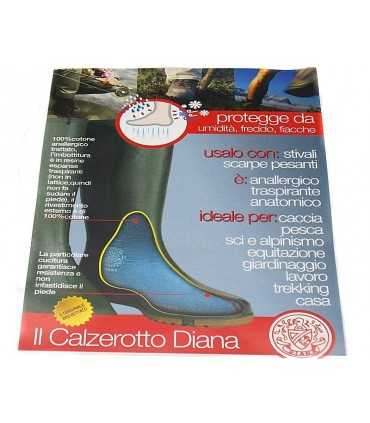 Calzerotto Diana alto in cotone per stivali in gomma per Caccia pesca sci alpinismo