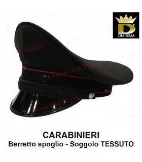 Berretto Carabinieri neutro DIADEMA spoglio con millerighe e soggolo in tessuto per Carabiniere CC senza gradi