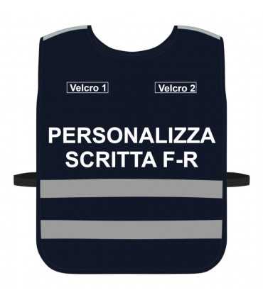 Personalized High Visibility Harness BLUE background with Blue Green Yellow Fluo border Black Red Personalized bodice