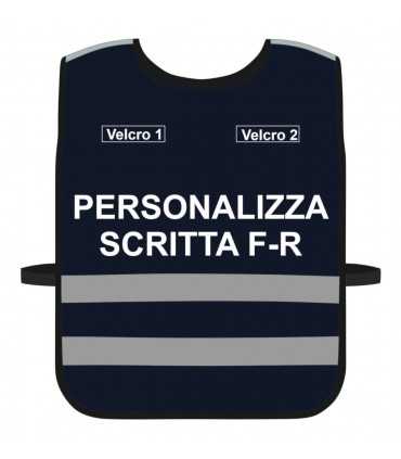 Personalized High Visibility Harness BLUE background with Blue Green Yellow Fluo border Black Red Personalized bodice