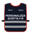 Pettorina Alta Visibilità personalizzata fondo BLU bordo Blu Verde Giallo Fluo Nero Rosso Corpetto personalizzato