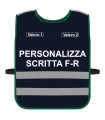 Pettorina Alta Visibilità personalizzata fondo BLU bordo Blu Verde Giallo Fluo Nero Rosso Corpetto personalizzato