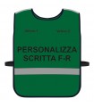 Pettorina Alta Visibilità personalizzata fondo VERDE bordo Verde Blu Giallo Fluo Nero Corpetto personalizzato