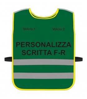 Personalized High Visibility Harness GREEN background with Blue Green Yellow Fluo border Black Personalized bodice