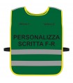 Personalized High Visibility Harness GREEN background with Blue Green Yellow Fluo border Black Personalized bodice