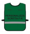 Pettorina Alta Visibilità personalizzata fondo VERDE bordo Verde Blu Giallo Fluo Nero Corpetto personalizzato