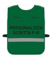 Pettorina Alta Visibilità personalizzata fondo VERDE bordo Verde Blu Giallo Fluo Nero Corpetto personalizzato