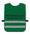 Pettorina Alta Visibilità personalizzata fondo VERDE bordo Verde Blu Giallo Fluo Nero Corpetto personalizzato