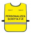 Pettorina Alta Visibilità personalizzata fondo GIALLO FLUO bordo Giallo Fluo Verde Blu Nero Corpetto personalizzato