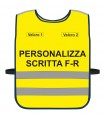 Pettorina Alta Visibilità personalizzata fondo GIALLO FLUO bordo Giallo Fluo Verde Blu Nero Corpetto personalizzato