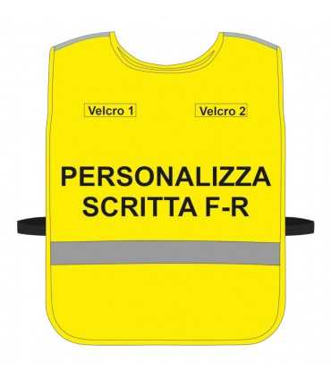 Personalized YELLOW High Visibility Harness with Blue Green Yellow Fluo Black border - Personalized bodice