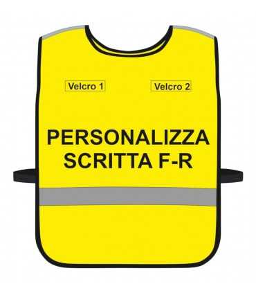 Personalized YELLOW High Visibility Harness with Blue Green Yellow Fluo Black border - Personalized bodice