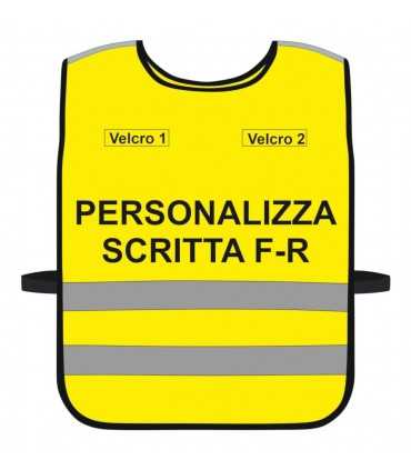 Personalized YELLOW High Visibility Harness with Blue Green Yellow Fluo Black border - Personalized bodice