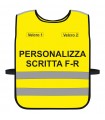 Pettorina Alta Visibilità personalizzata fondo GIALLO FLUO bordo Giallo Fluo Verde Blu Nero Corpetto personalizzato