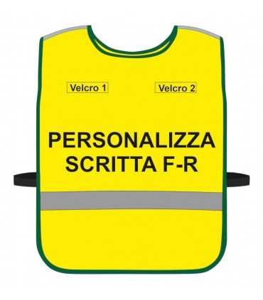 Personalized YELLOW High Visibility Harness with Blue Green Yellow Fluo Black border - Personalized bodice