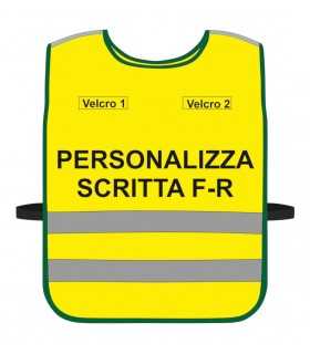 Personalized YELLOW High Visibility Harness with Blue Green Yellow Fluo Black border - Personalized bodice