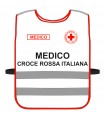 High Visibility Harness CROCE ROSSA ITALIANA customizable WHITE background with red edges CRI bodice