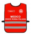 High Visibility Harness CROCE ROSSA ITALIANA customizable RED background with BLACK or WHITE edges CRI bodice