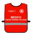 High Visibility Harness CROCE ROSSA ITALIANA customizable RED background with BLACK or WHITE edges CRI bodice