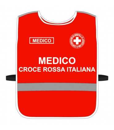 High Visibility Harness CROCE ROSSA ITALIANA customizable RED background with BLACK or WHITE edges CRI bodice