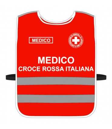 High Visibility Harness CROCE ROSSA ITALIANA customizable RED background with BLACK or WHITE edges CRI bodice