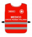 High Visibility Harness CROCE ROSSA ITALIANA customizable RED background with BLACK or WHITE edges CRI bodice