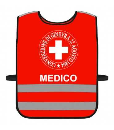 High Visibility Harness CROCE ROSSA ITALIANA customizable RED background with BLACK edges CRI bodice