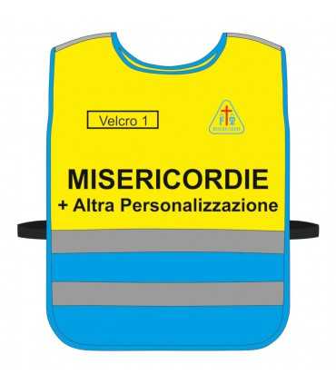 copy of High Visibility Harness MISERICORDIE D'ITALIA customizable RED background with BLACK or WHITE edges CRI bodice