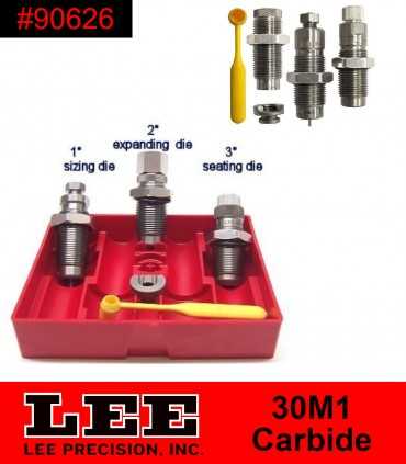 Lee 3 dies set 30 M1 carbide 90626